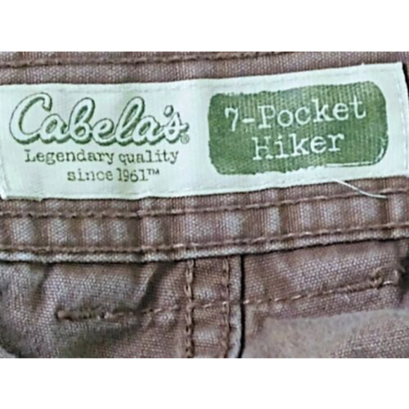 CABELA'S 7 Pocket HIKER Cargo Pants Men's 34 x 34 Khaki Hiking Outdoors Hunting - Picture 4 of 10